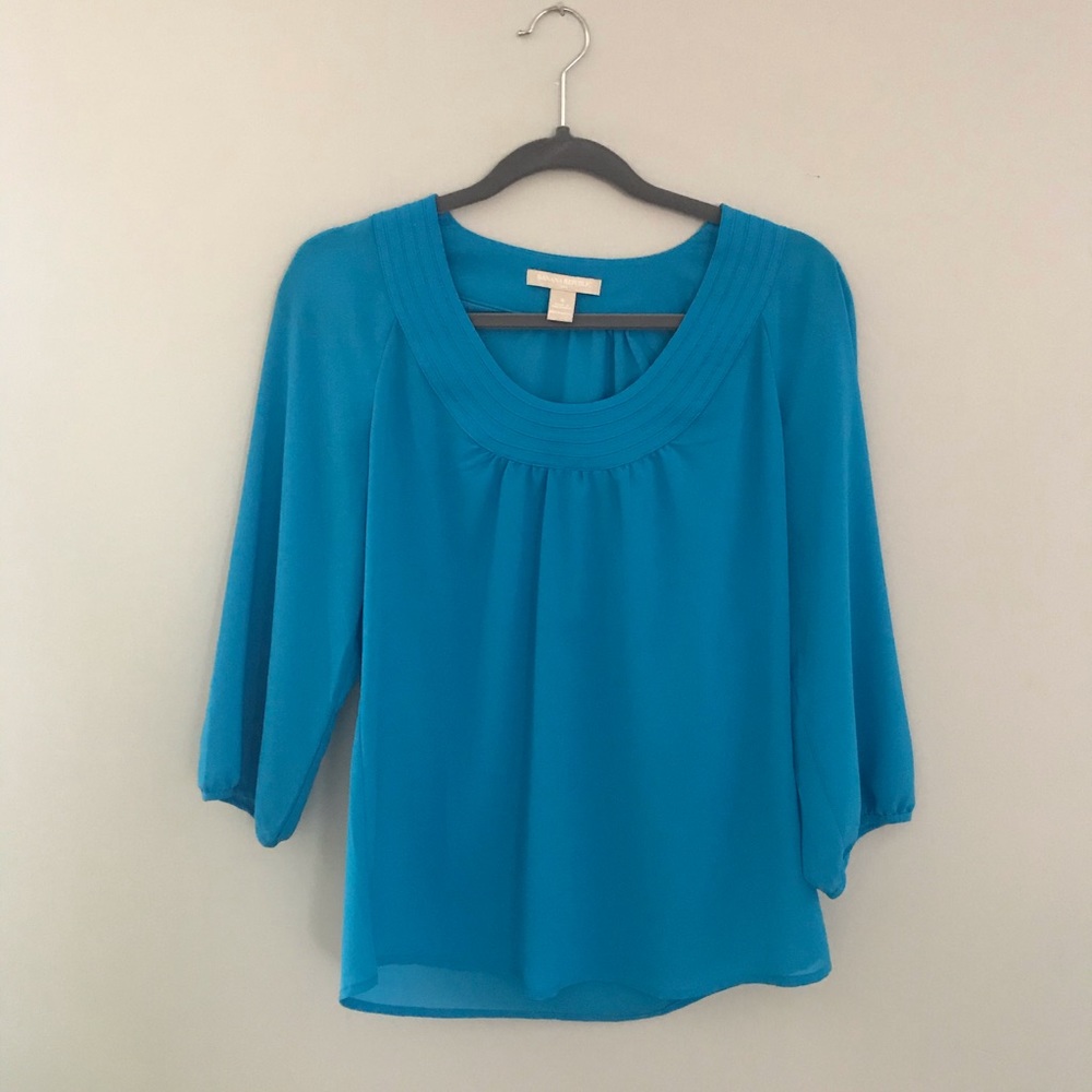 Banana Republic Factory Blue 3/4 Sleeve Blouse